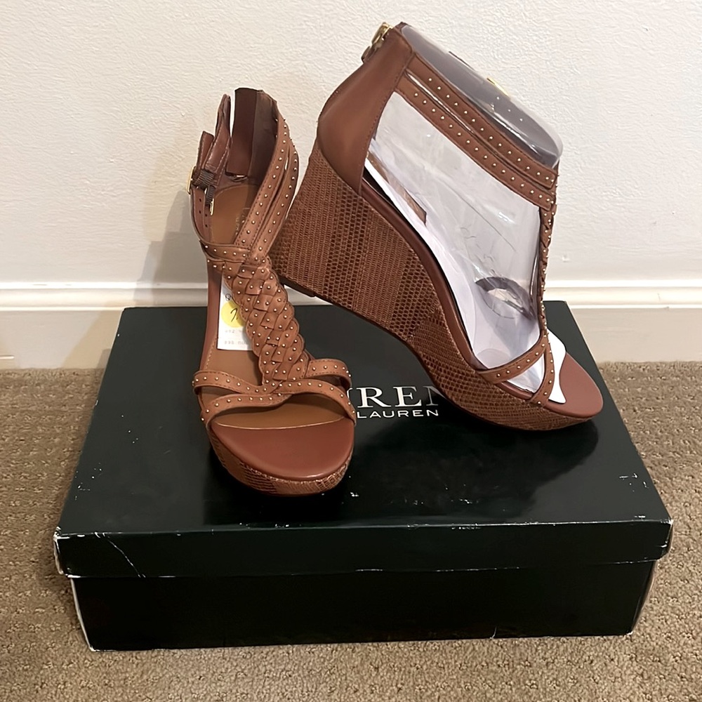 Ralph Lauren wedge never worn NWB.